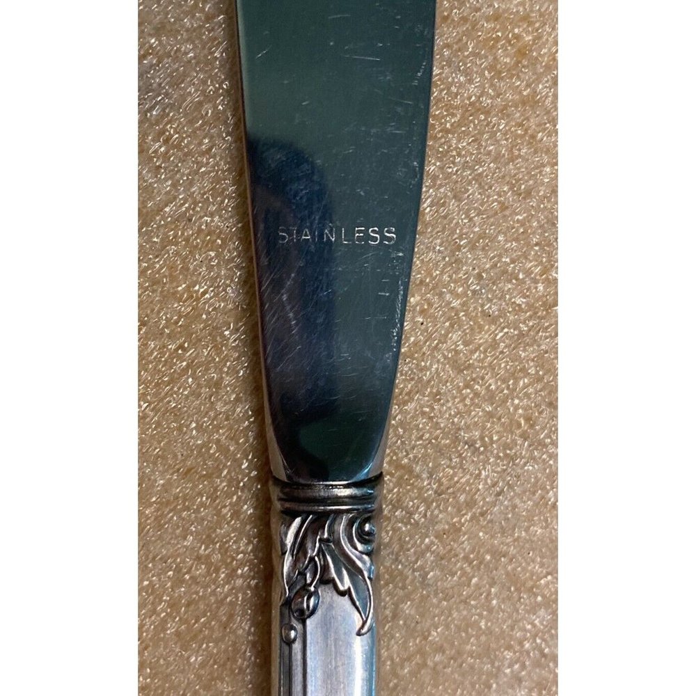Oneida Sterling Handled Damask Rose Master Butter Knife Spreader - Picture 8 of 10